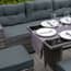 Grey rattan set cushion close up