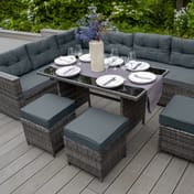 Grey rattan corner sofa set lifestyle