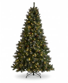 Hollingworth Spruce 6.5ft Tree With 400 Warm White LED 5mm Bulbs With Cones And 8 Function