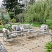 Easton Lounge Set Beige Cushions Rattan Garden