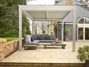 Nexus Beige Louvred Pergola - Period House Patio Front View