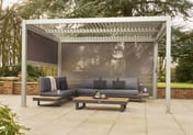 Nexus Beige Louvred Pergola - Rear and Side Screens Down