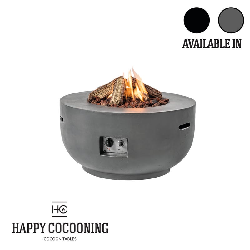 Happy Cocoon 91cm round Corten steel fire pit weathered to a stable rust patina in a UK garden