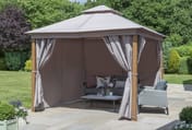Garden Must Haves 3m Luxury Gazebo Taupe Curtains