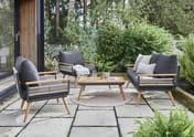 Kimora Outdoor 4 Seat Rattan Lounge Garden Set