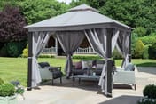 Garden-Must-Haves-3m Luxury-Garden-Gazebo-Grey-Curtains
