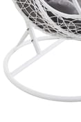 Goa White Rattan Effect Hanging Chair With Grey Cu Detail 01