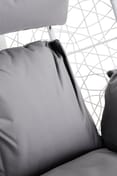 Goa White Rattan Effect Hanging Chair With Grey Cu Detail 03