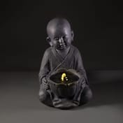 44cm 4 LED Solar Baby Buddha Water Feature