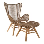 Sisal Latte Rope Lounge Chair And Footstool Garden Furniture