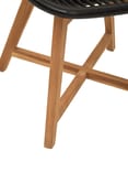 Manado Black Natural Rattan And Teak Chair Detail 01