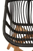 Manado Black Natural Rattan And Teak Chair Detail 02