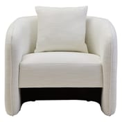 Bilani Cream Linen Effect Curved Chair