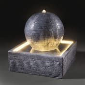 Textured Sphere Self Contained Water Feature with Light