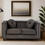 Farah Two Seat Grey Velvet Sofa