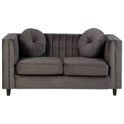 Farah Two Seat Grey Velvet Sofa