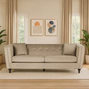 Ferris 3 Seat Mink Velvet Sofa