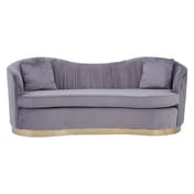 Franza Grey 3 Seat Pleated Velvet Sofa