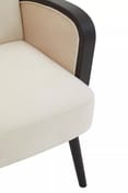 Hala Cream Velvet and Rattan Armchair