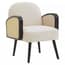 Hala Cream Velvet and Rattan Armchair