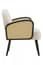 Hala Cream Velvet and Rattan Armchair