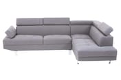 Hanover Grey Linen Corner Sofa with Adjustable Headrests