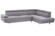 Hanover Grey Linen Corner Sofa with Adjustable Headrests