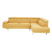 Hanover Ochre Linen Corner Sofa with Adjustable Headrests