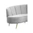 Hasna Three Seat Grey Velvet Sofa