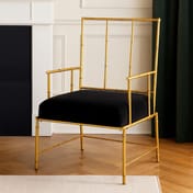 Monroe Gold and Black Velvet Accent Chair