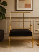 Monroe Gold and Black Velvet Accent Chair