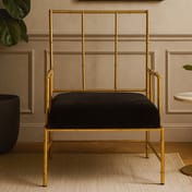 Monroe Gold and Black Velvet Accent Chair