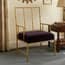 Monroe Gold and Black Velvet Accent Chair