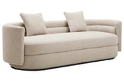 Oratino Ivory Linen 3 Seater Curved Sofa