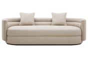 Oratino Ivory Linen 3 Seater Curved Sofa