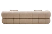 Ordona Cream Linen 3 Seater Curved Sofa