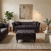 Sabrina Grey Velvet Ottoman
