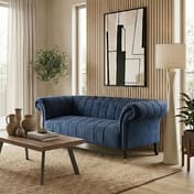 Siena Two Seat Midnight Blue Velvet Sofa