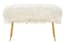 Sienna White Faux Fur 2 Seat Sofa With Gold Finish Legs