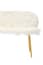 Sienna White Faux Fur 2 Seat Sofa With Gold Finish Legs