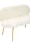 Sienna White Faux Fur 2 Seat Sofa With Gold Finish Legs
