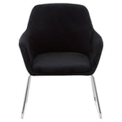Stockholm Black Velvet Dining Chair with Chrome Legs