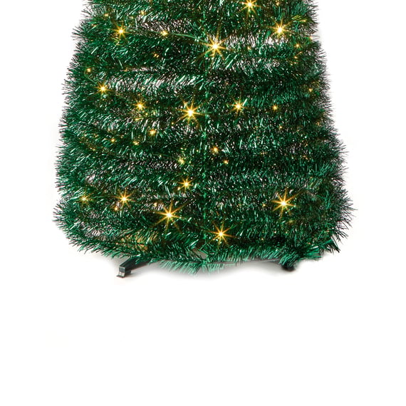 Starry Night Shimmering Green Pre Lit Pop Up Christmas Tree