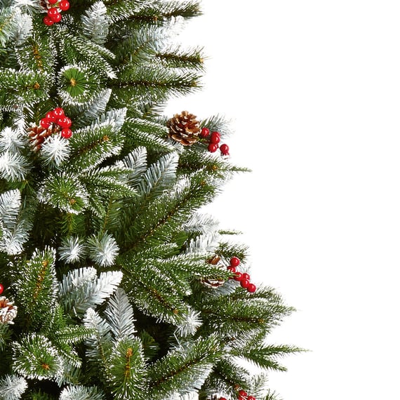 Times Square Spruce Artificial Christmas Tree with Berries and Cones