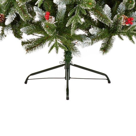 Times Square Spruce Christmas Tree with Berries and Cones Stand