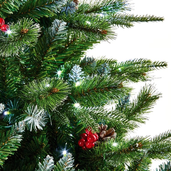 Twinkling Lights Pre Lit Christmas Tree with Berries
