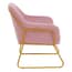 Xander Pink Velvet Modern Accent Chair witg Gold Frame