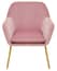 Xander Pink Velvet Modern Accent Chair witg Gold Frame
