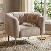 Yasmeen Silver Grey Velvet Armchair