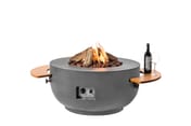 Happy Cocooning 91cm Grey Gas Fire Bowl with Optional Shelf